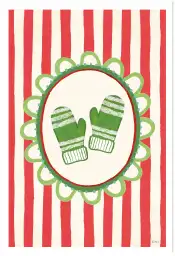 Tableau décoratif gants de Noël - affiche enfants