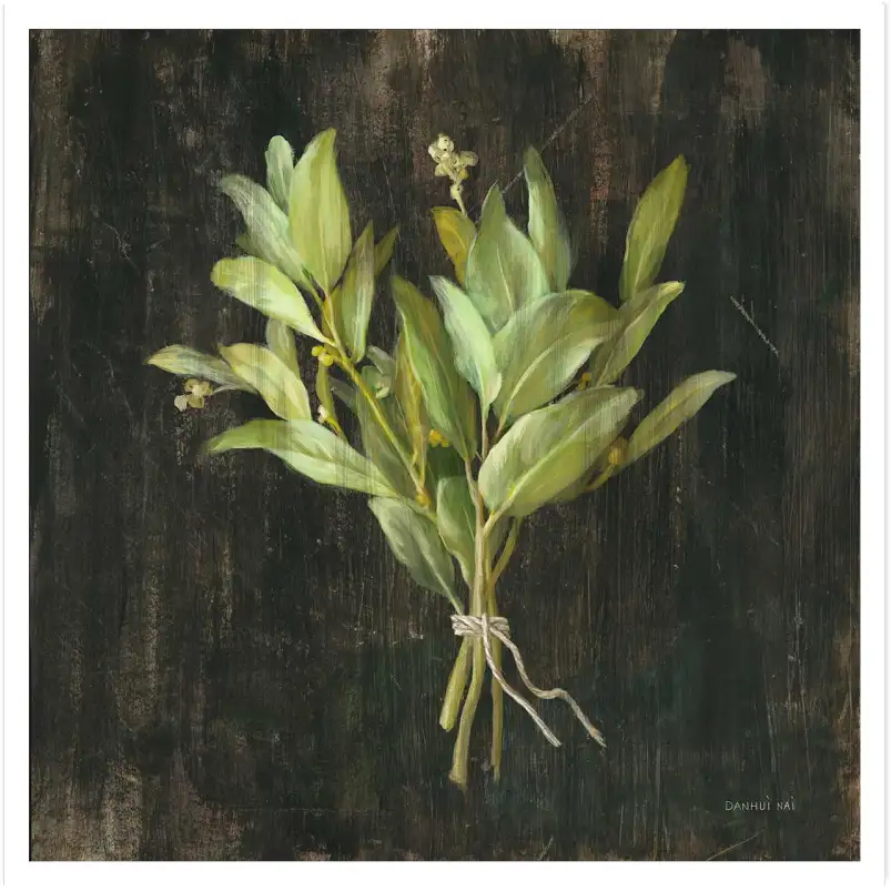 Tableau cuisine bouquet de basilic - affiche cuisine