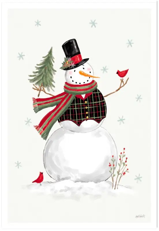 Tableau décoratif bonhomme de Noël - affiche enfants
