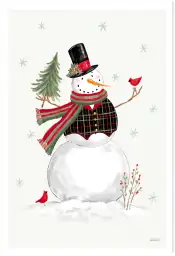 Tableau décoratif bonhomme de Noël - affiche enfants