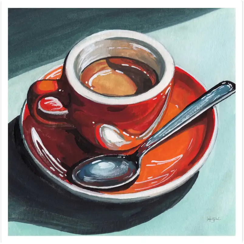 Tableau tasse à café - affiche cuisine vintage
