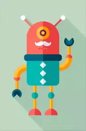 Robot moustachu - poster enfants