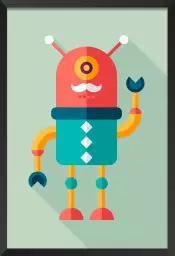 Robot moustachu - poster enfants