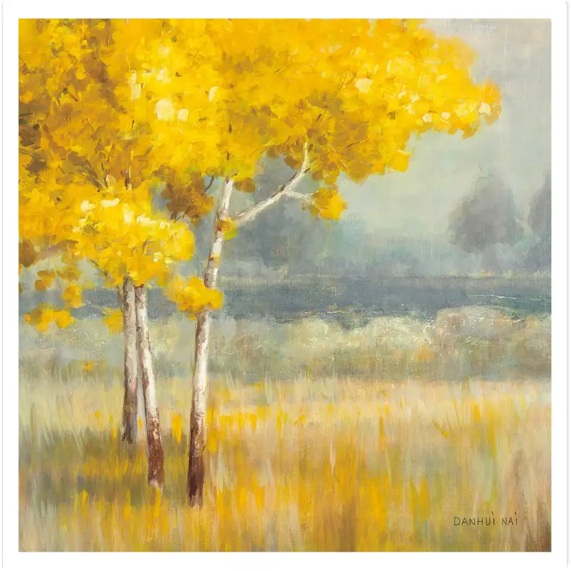 Tableau paysage jaune d'automne - affiche paysage