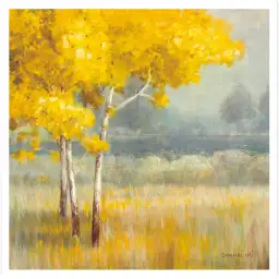 Tableau paysage jaune d'automne - affiche paysage