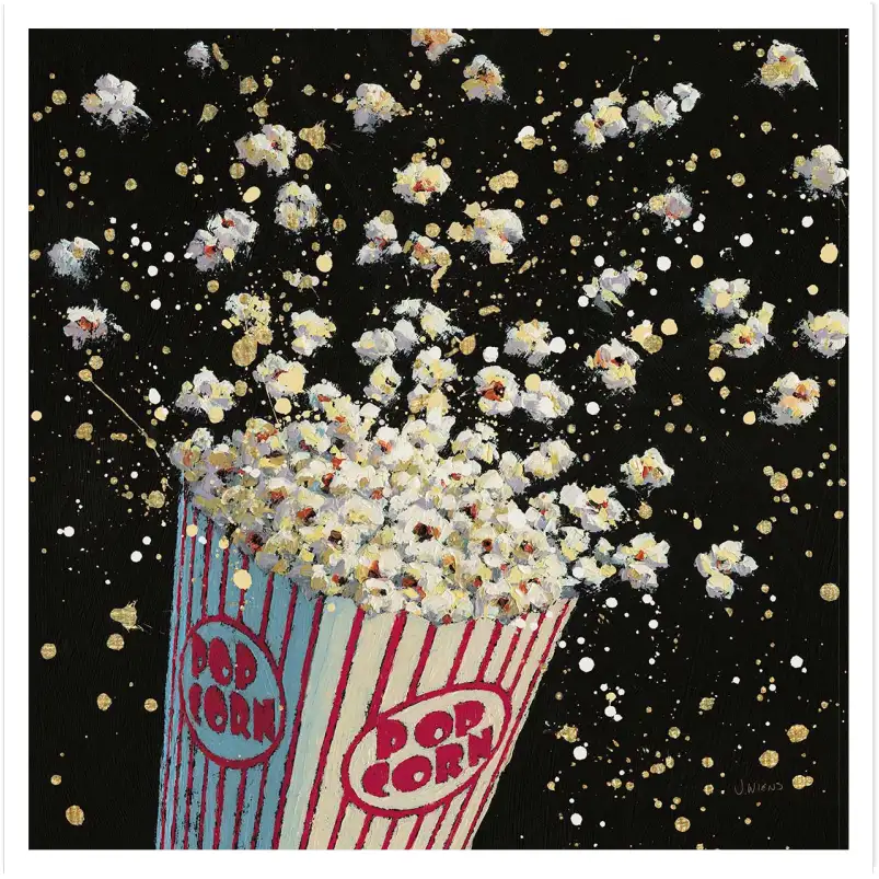Tableau moderne pop corn soufflé - affiche vintage