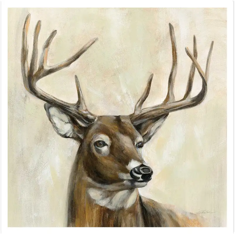 Tableau cerf bronze - affiche animaux