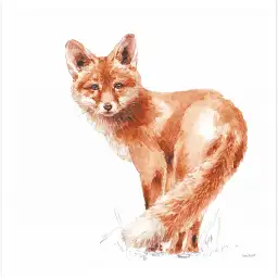 Tableau renard des neiges - affiche animaux