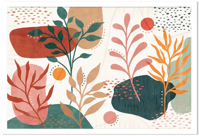 Tableau fleurs collage fresque blossom