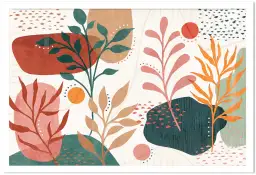 Tableau fleurs collage fresque blossom