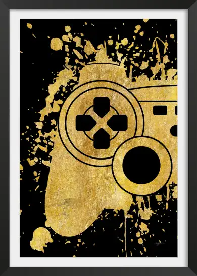 Affiche Video game dorée - affiche chambre ado