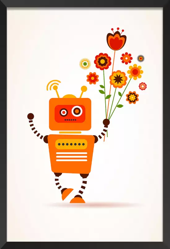 Robot flowers - affiche enfant