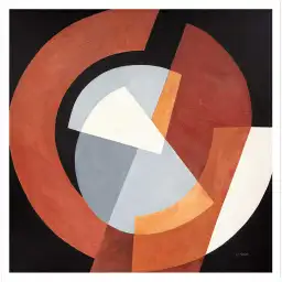 Affiche abstraite vintage Fraction terracotta