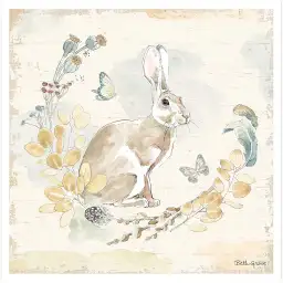 Tableau enfant betty rabbit - affiche animaux chambre bebe