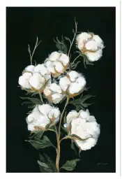 Tableau coton noir et blanc - fleurs tableaux peinture