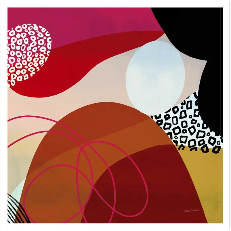 Tableau abstrait coocinelle - affiche organique