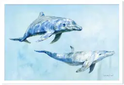 Tableau océan dauphins - tableau animaux marins