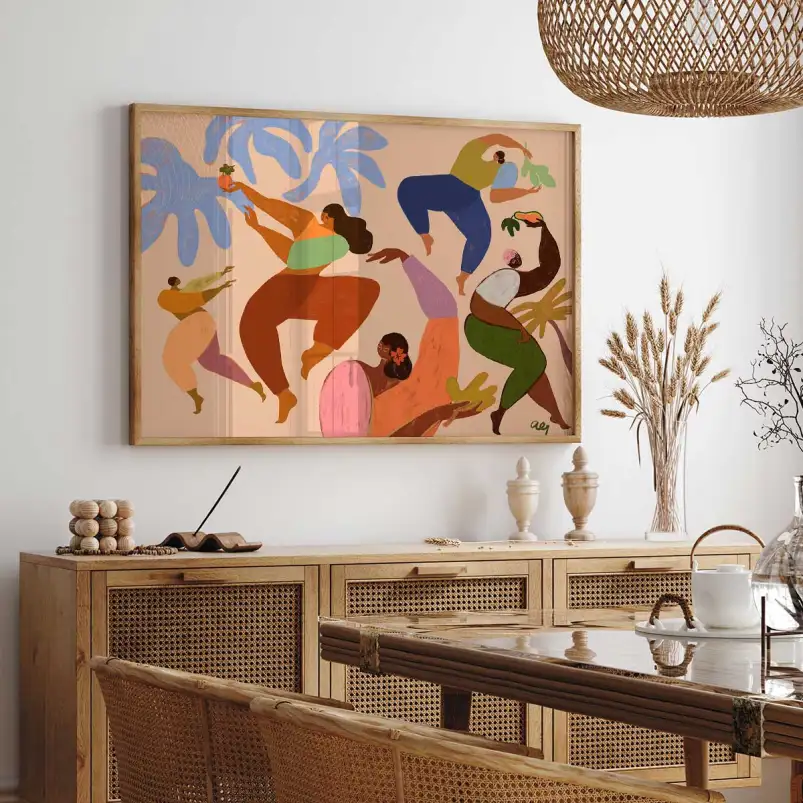 Danse ensemble - peinture contemporaine