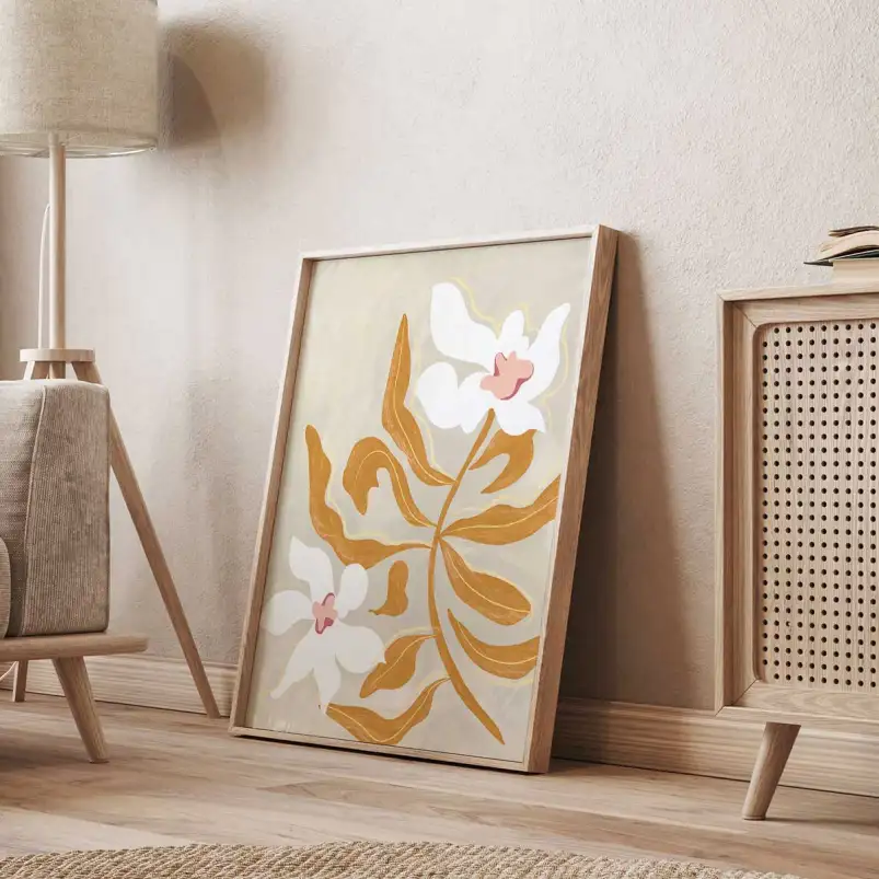 Fleurs blanches - affiche de fleurs