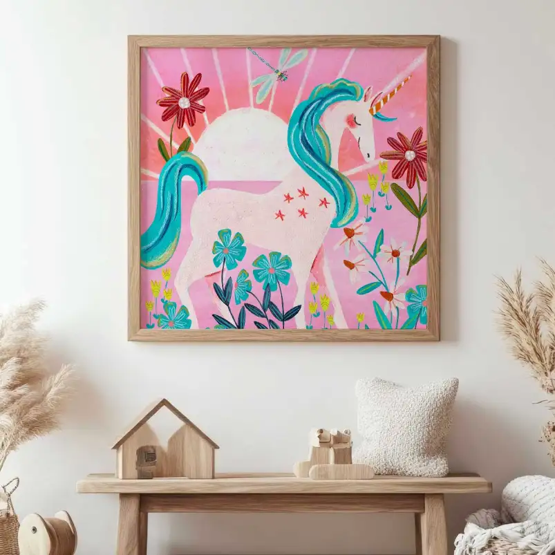 Licorne - affiche chambre fillette