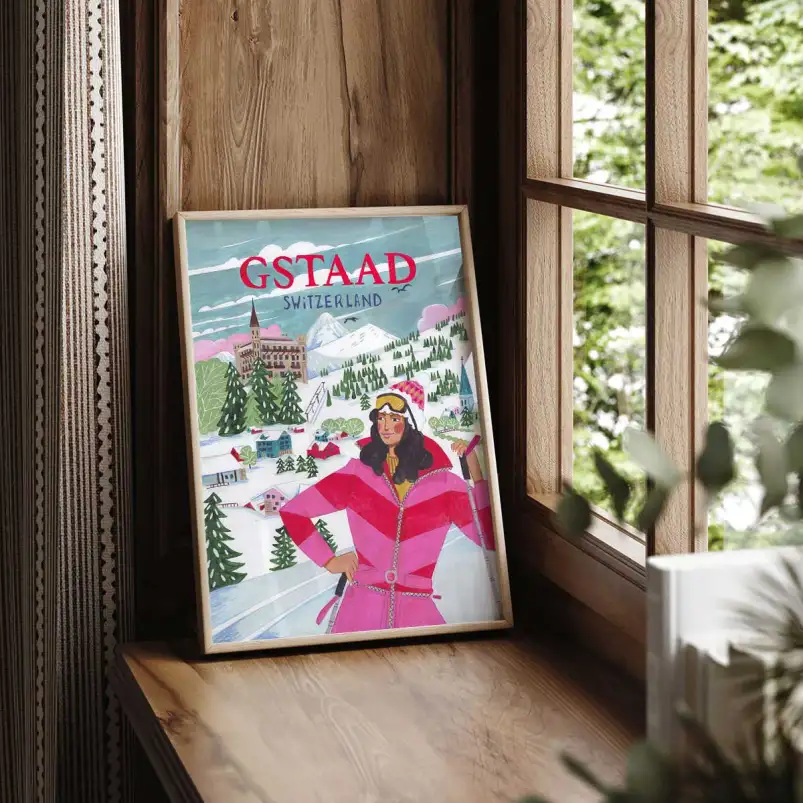 Ski à Gstaad - affiche montagne