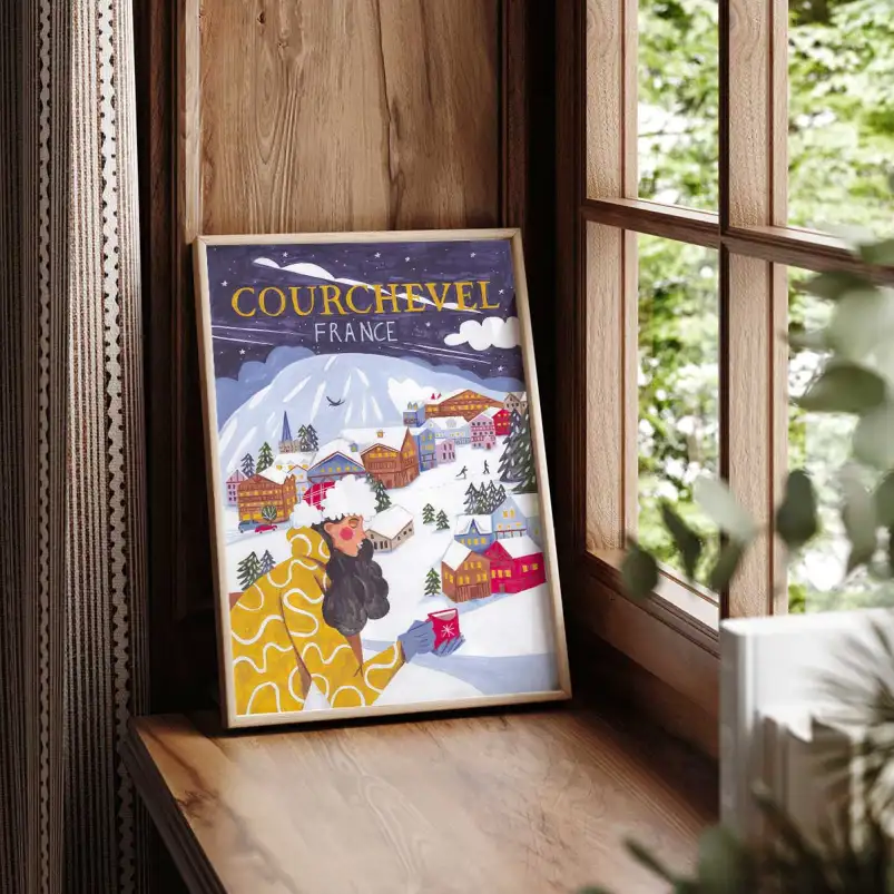 Ski à Courchevel - affiche montagne