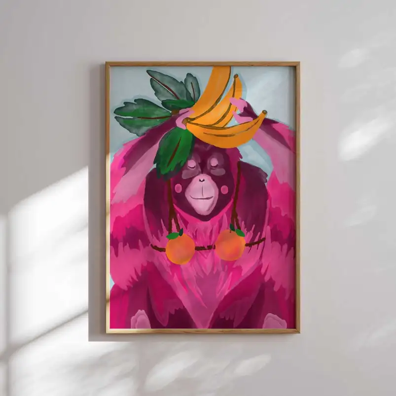 Orang outan tutti frutti - tableau singe pop art