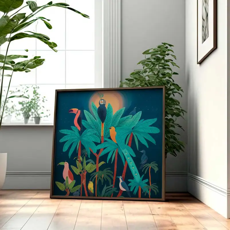Oiseaux sous les tropiques - affiche oiseaux