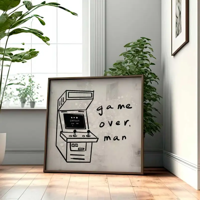 Tableau arcade Game over man - affiche enfant - affiche gaming