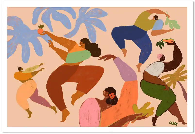 Tableau bohème Danse ensemble