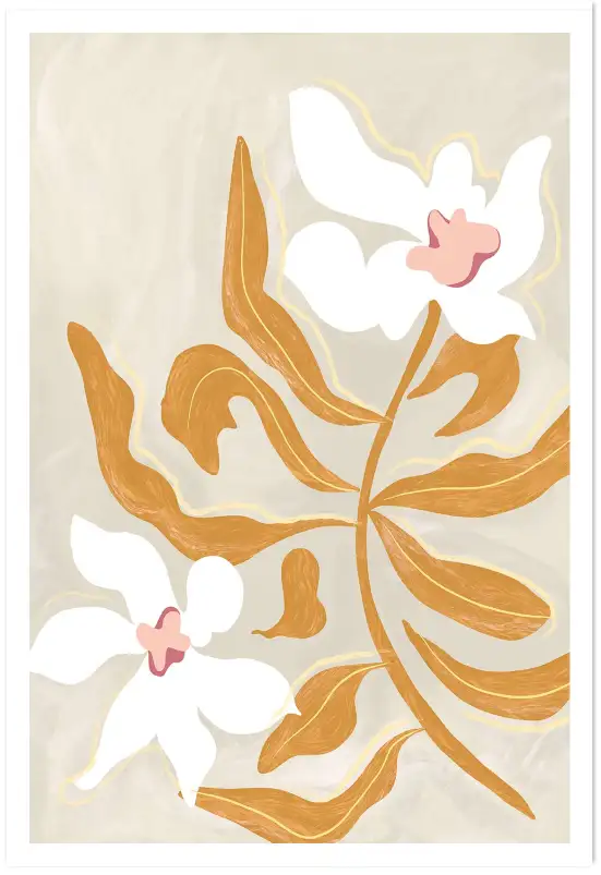 Fleurs blanches - affiche de fleurs