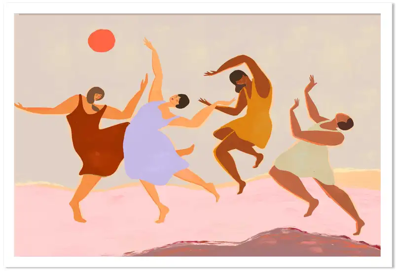 Affiche art spirituel  Danse au soleil