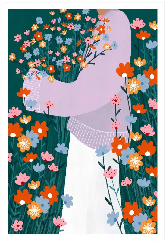 Jardin de fleurs sauvages - affiche fleurs