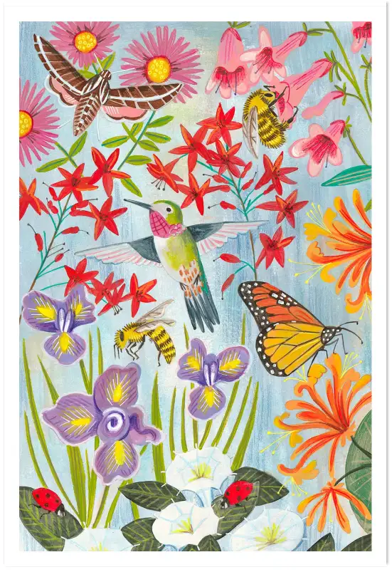 Fleurs et pollen - affiche fleurs