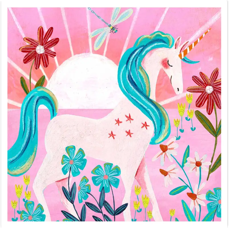 Licorne - affiche chambre fillette