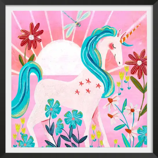 Licorne - affiche chambre fillette