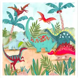 Joyeux dinosaures - affiche chambre garcon