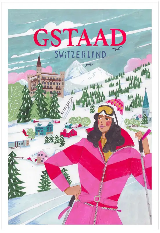 Ski à Gstaad - affiche montagne