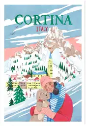 Ski à Cortina - affiche montagne