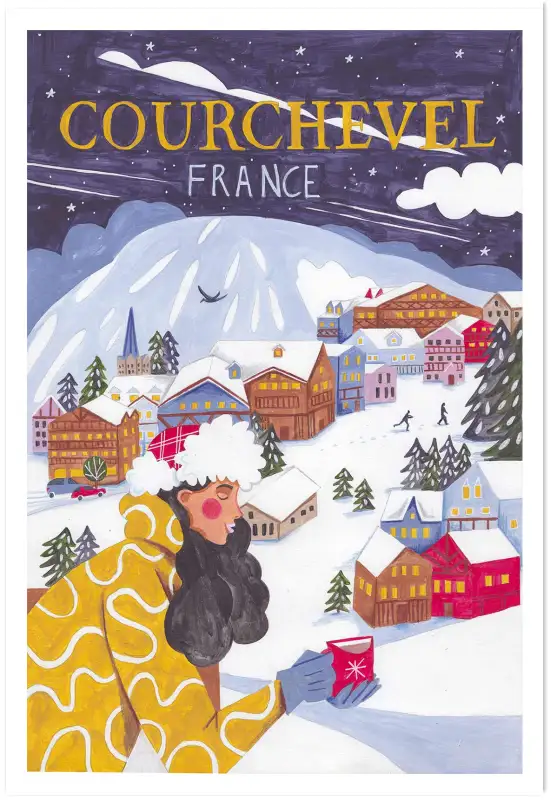 Ski à Courchevel - affiche montagne