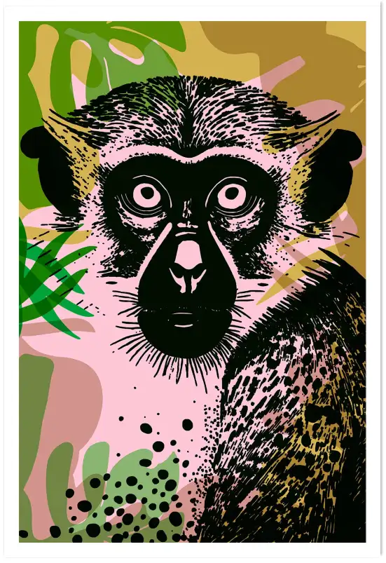 Singe araignée - tableau singe pop art