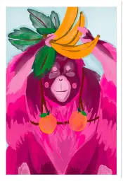 Orang outan tutti frutti - tableau singe pop art