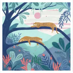 Le repos des léopards - affiche animaux