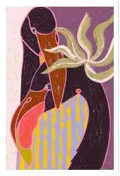 Flamingo à la harpe - affiche animaux