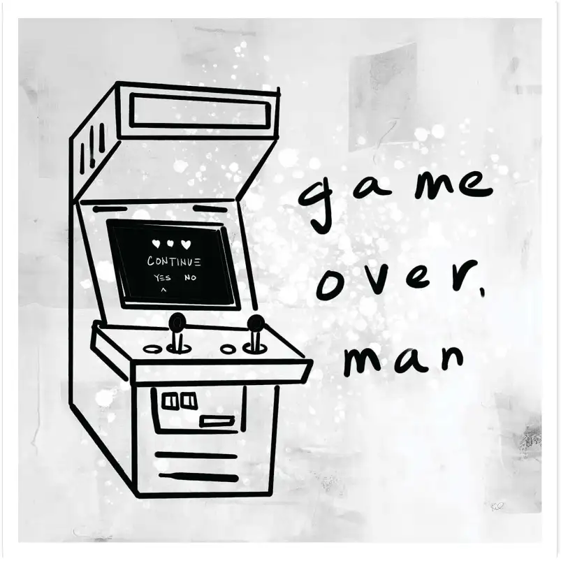 Tableau arcade Game over man - affiche gaming