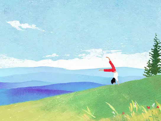 Bonheur dans les alpage - papier peint montagne chambre