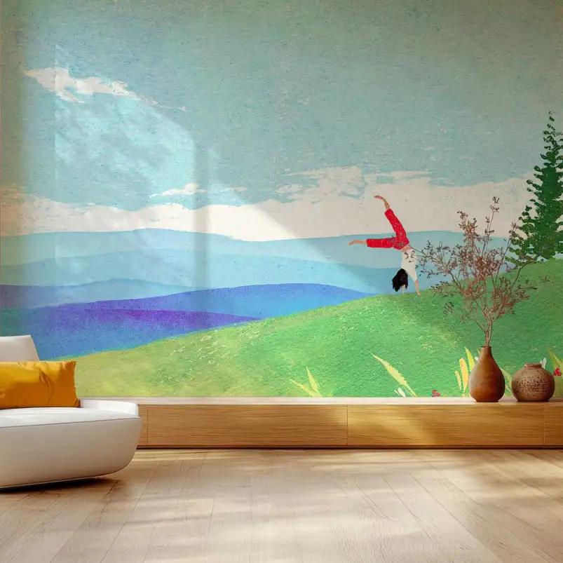 Bonheur dans les alpage - papier peint montagne chambre
