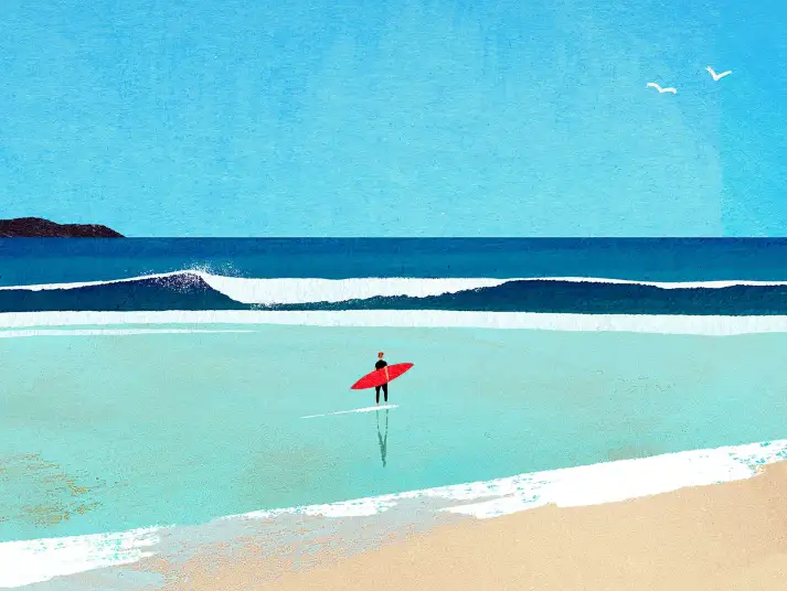 Morning surf  Océan brut - papier peint déco mer