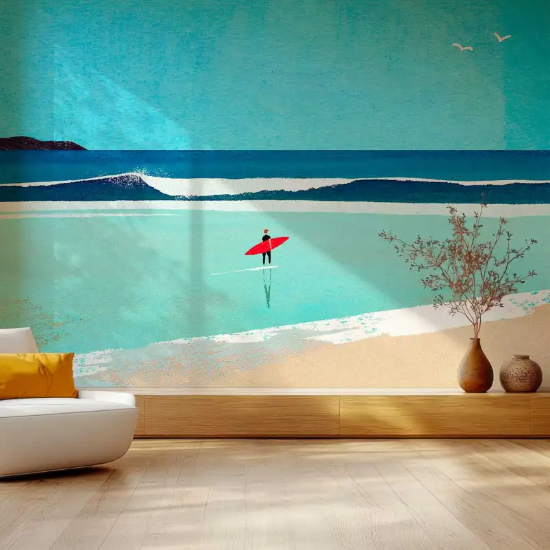 Morning surf  Océan brut - papier peint déco mer