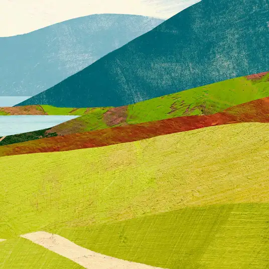 Papier peint montagne Randonnée en vallée - papier peint paysage